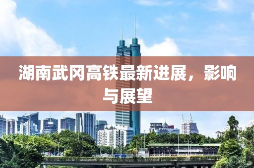 湖南武岡高鐵最新進展，影響與展望