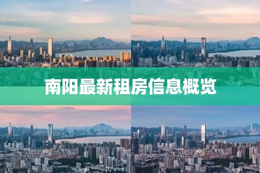 南陽最新租房信息概覽