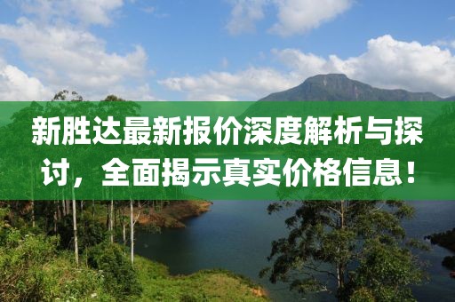 新勝達(dá)最新報(bào)價(jià)深度解析與探討，全面揭示真實(shí)價(jià)格信息！