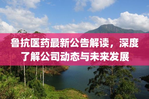 魯抗醫(yī)藥最新公告解讀，深度了解公司動(dòng)態(tài)與未來發(fā)展