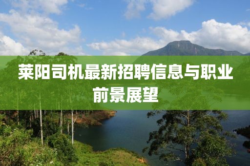 萊陽司機(jī)最新招聘信息與職業(yè)前景展望
