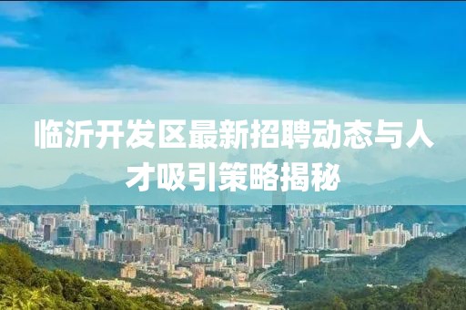 臨沂開發(fā)區(qū)最新招聘動態(tài)與人才吸引策略揭秘