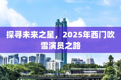 探尋未來之星，2025年西門吹雪演員之路