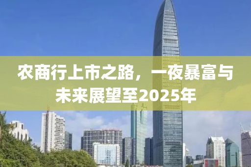 農(nóng)商行上市之路，一夜暴富與未來展望至2025年
