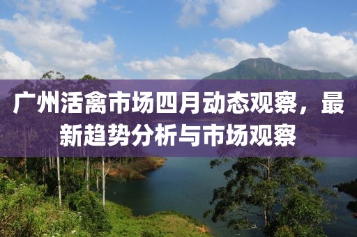 廣州活禽市場四月動態(tài)觀察，最新趨勢分析與市場觀察