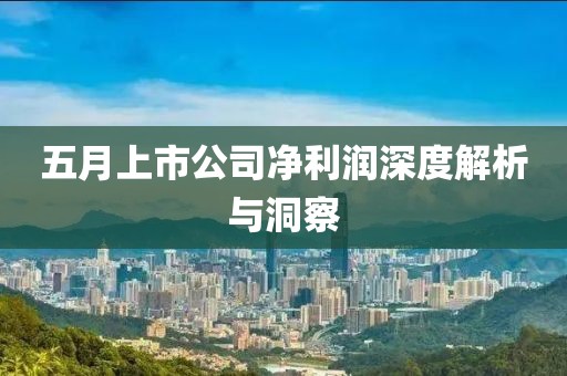 五月上市公司凈利潤(rùn)深度解析與洞察