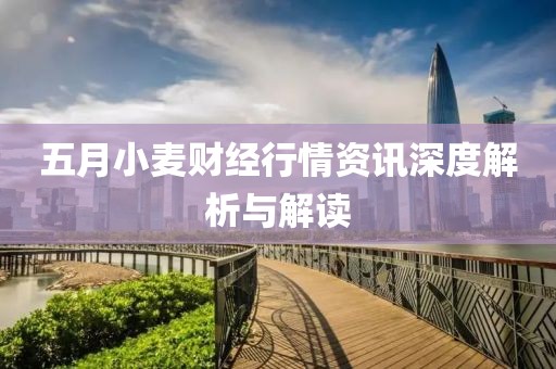 五月小麥財經(jīng)行情資訊深度解析與解讀