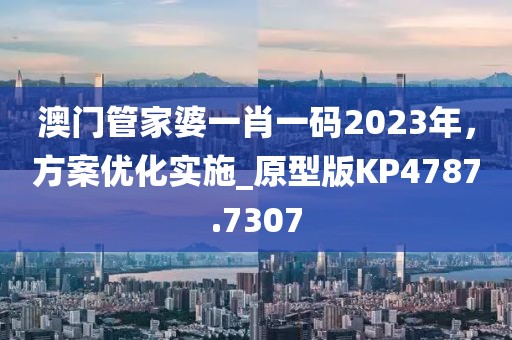 澳門管家婆一肖一碼2023年，方案優(yōu)化實(shí)施_原型版KP4787.7307