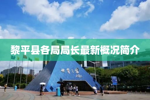 黎平縣各局局長最新概況簡介