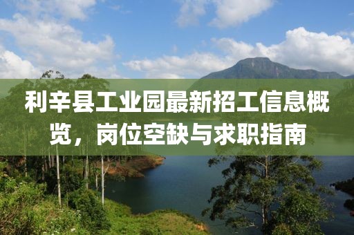 利辛縣工業(yè)園最新招工信息概覽，崗位空缺與求職指南